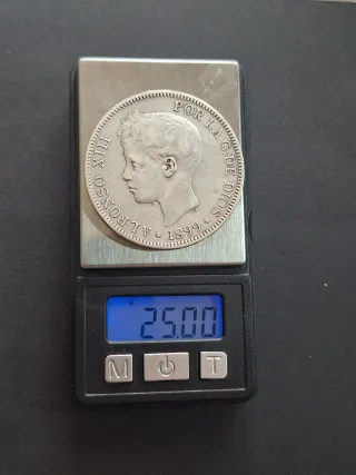 Moneda 5 Pesetas Plata Alfonso XIII 1899