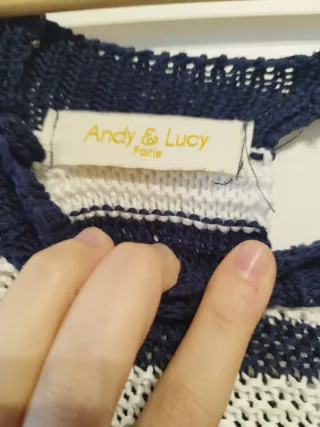 Jersey rayas azul y blanco talla L