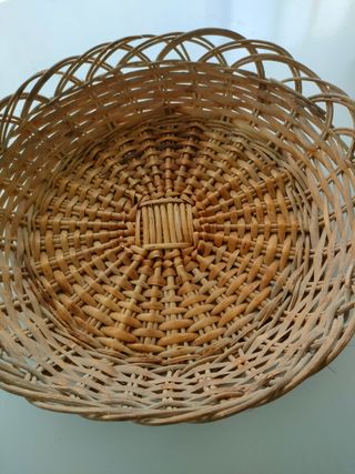 Lote 5 cestas mimbre antiguas siglo XX