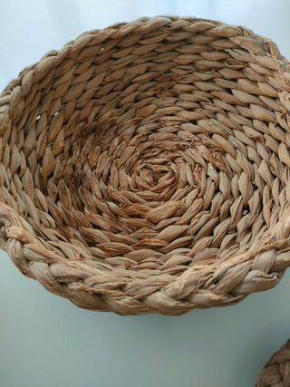 Lote 5 cestas mimbre antiguas siglo XX