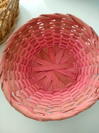 Lote 5 cestas mimbre antiguas siglo XX