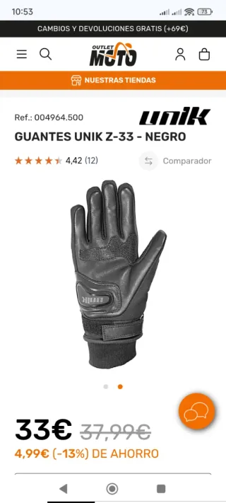 Guantes Moto Unik Z-33 Negros