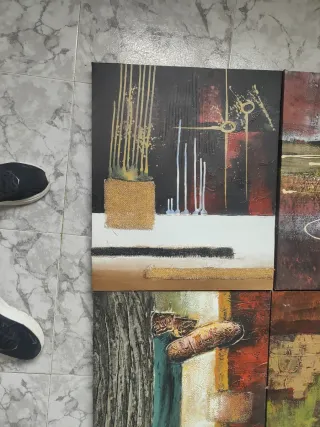 Set 4 Cuadros Abstractos Decorativos