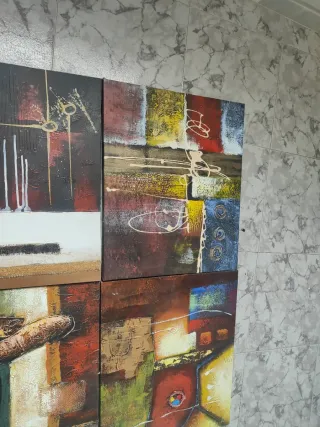 Set 4 Cuadros Abstractos Decorativos