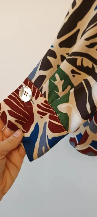 Blusa Zara Estampada Hojas Multicolor