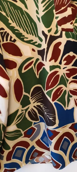 Blusa Zara Estampada Hojas Multicolor