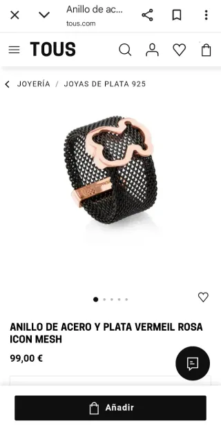 Anillo Tous plata y oro