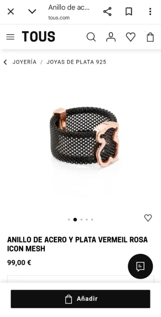 Anillo Tous plata y oro