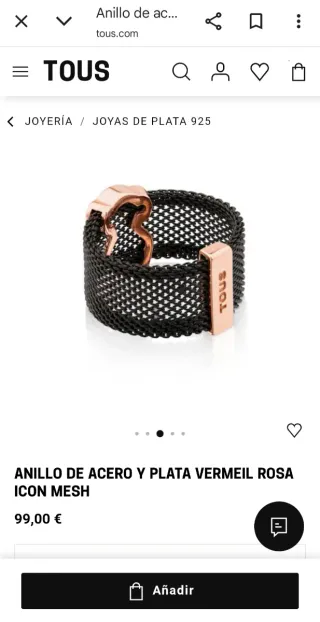 Anillo Tous plata y oro