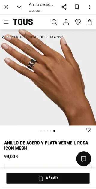 Anillo Tous plata y oro