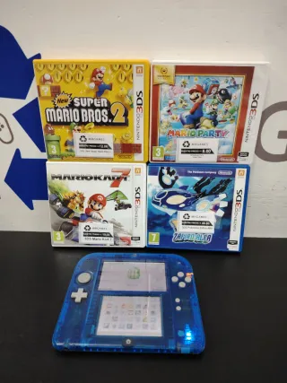 Nintendo 2DS Azul Transparente + 4 Juegos