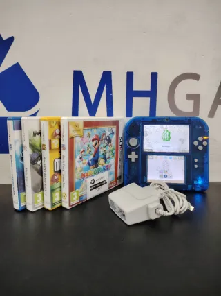 Nintendo 2DS Azul Transparente + 4 Juegos