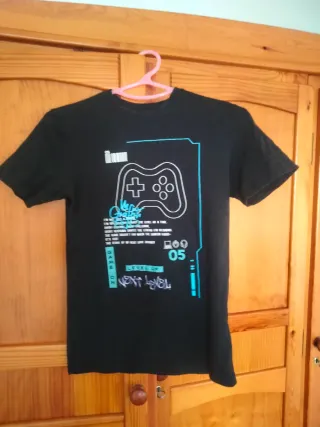 Camiseta negra niño gamer