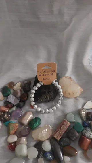 Pulsera Turquesa Blanca 8mm