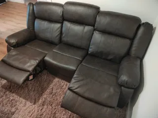 Sofá de piel marrón 3 plazas