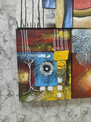 Set 4 Cuadros Decorativos Abstractos