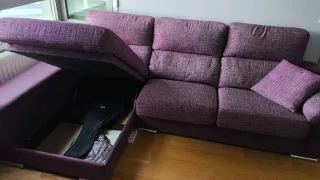 Sofá modular con arcón y cojines