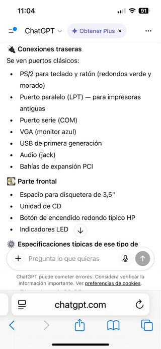 Ordenador HP Beige Antiguo