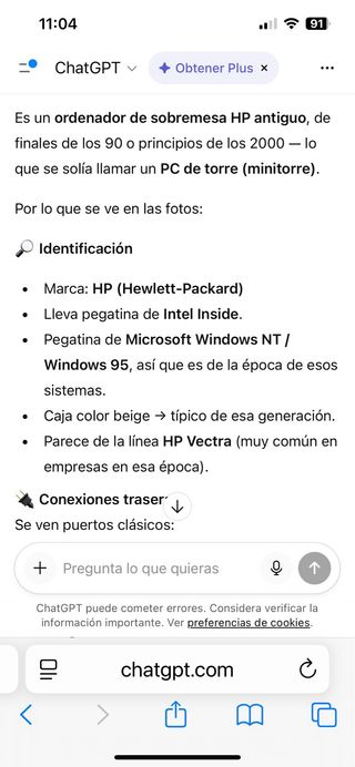 Ordenador HP Beige Antiguo