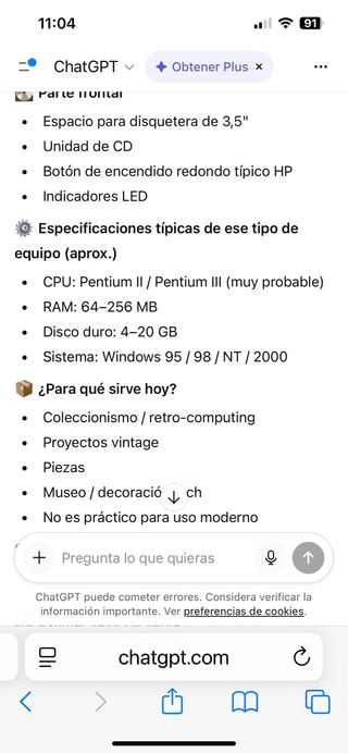 Ordenador HP Beige Antiguo
