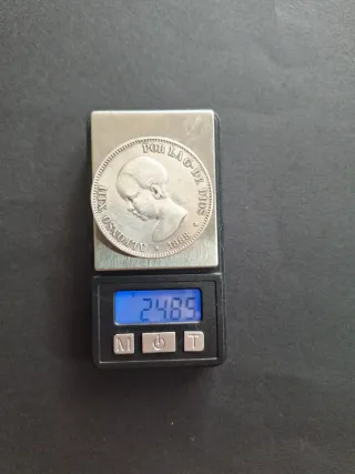 Moneda 5 Pesetas Plata 1888 Alfonso XIII