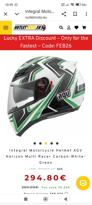 Casco Moto AGV Horizon Multi Racer talla S