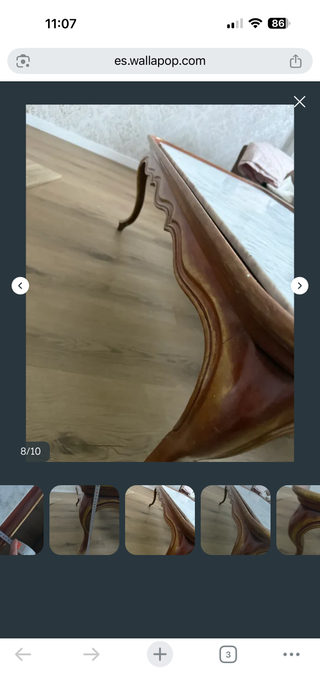 Mesa de centro madera y mármol