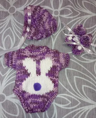 Conjunto reborn prematuro tejido