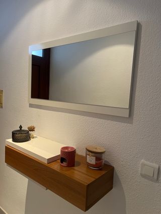 Recibidor moderno madera y cristal