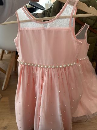 Vestido fiesta niña perlas tul