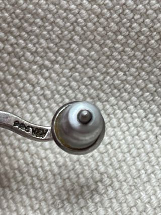 Pendientes perla plata