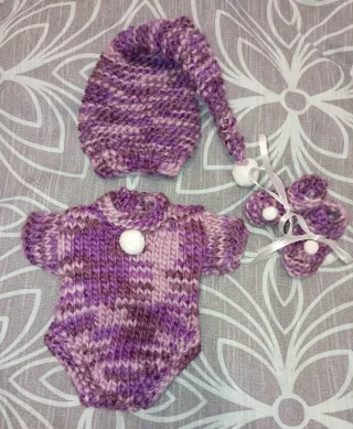 Conjunto reborn prematuro morado
