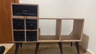 Mueble Estantería CDs Vinilos Madera Negra