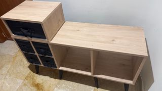Mueble Estantería CDs Vinilos Madera Negra