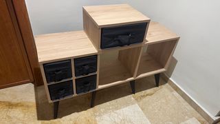 Mueble Estantería CDs Vinilos Madera Negra