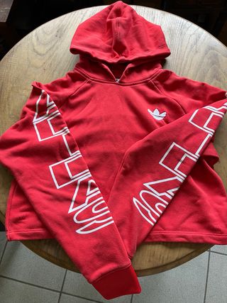 Sudadera corta Adidas roja mujer