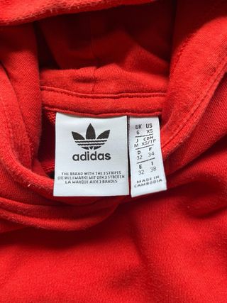 Sudadera corta Adidas roja mujer