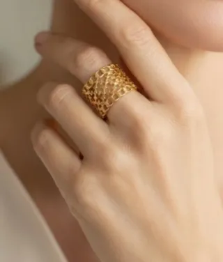 Anillo calado oro 18kt ajustable