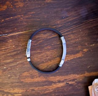 Braccialetto Uomo Nero e Argento