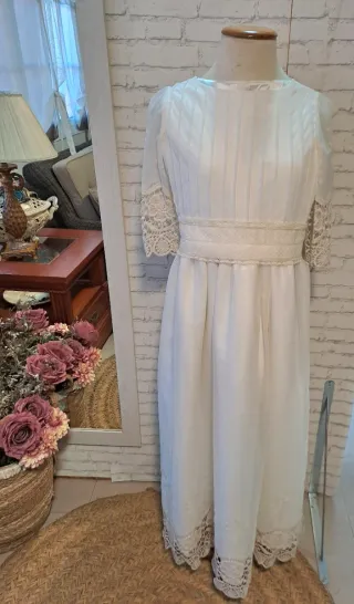 Vestido de Comunión Blanco Roto Encaje