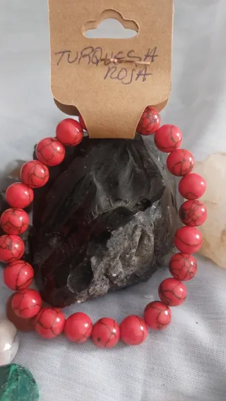 Pulsera Turquesa Roja 8mm