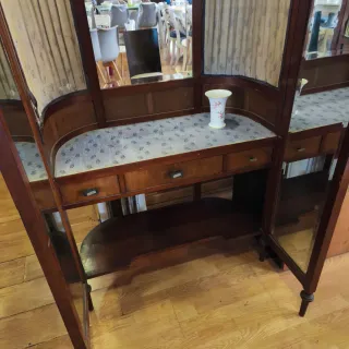 Tocador espejo antiguo modernista madera comoda