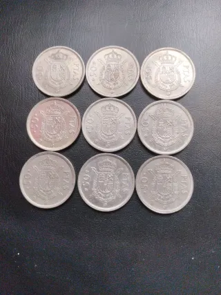 Lote 10 monedas 50 pesetas Juan Carlos I