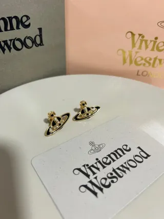 Pendientes Vivienne Westwood Orb Dorados Negros