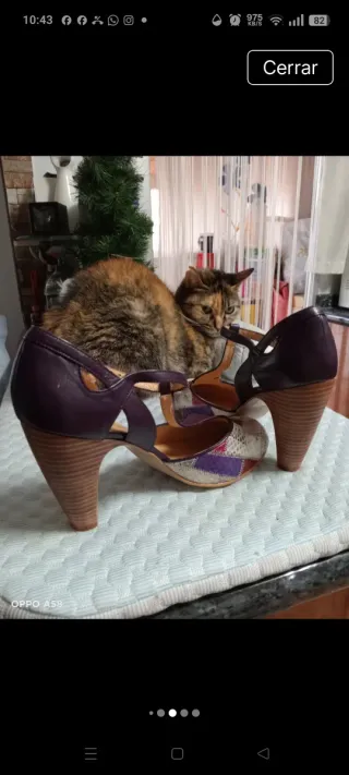 Zapatos vintage patchwork tacón