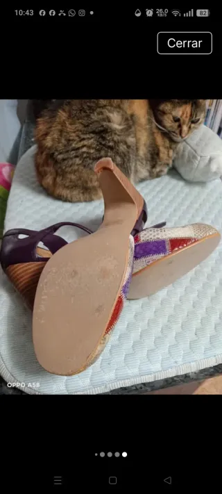 Zapatos vintage patchwork tacón