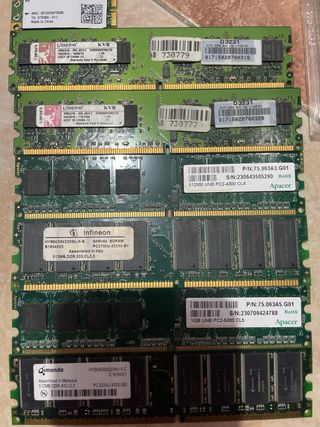 Lote Memorias RAM DDR y DDR2 PC Portátil