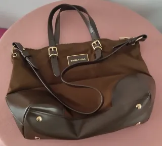 Bolso Bimba y Lola Marrón Piel y Tela original