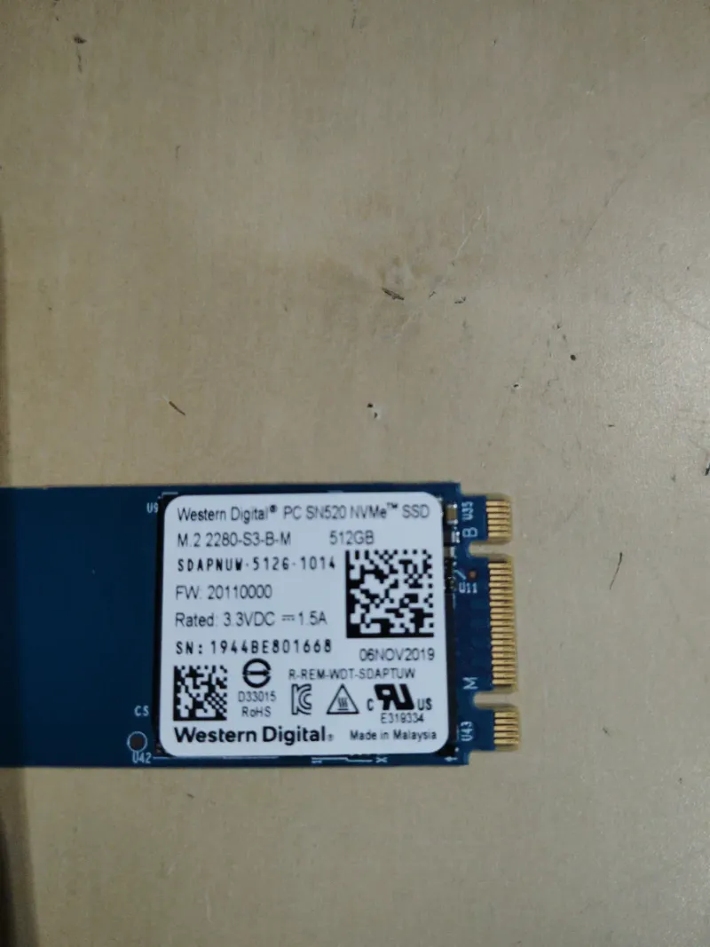 SSD NVMe WESTERN DIGITAL 512GB afbeelding 2