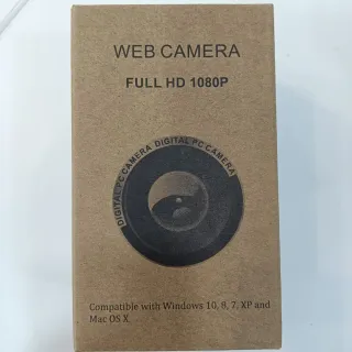 Cámara Web USB Negra con Soporte